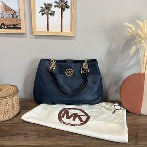 Michael Kors Navy Large Shoulder Purse